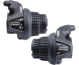 2 Pcs Bike Gear Shifters 36 Speed, Bicycle Revoshift Shift Lever RS25-3L RS25-6R Bicycle Twist Grip Thumb Gear Shifter for MTB Folding Mountain Bike