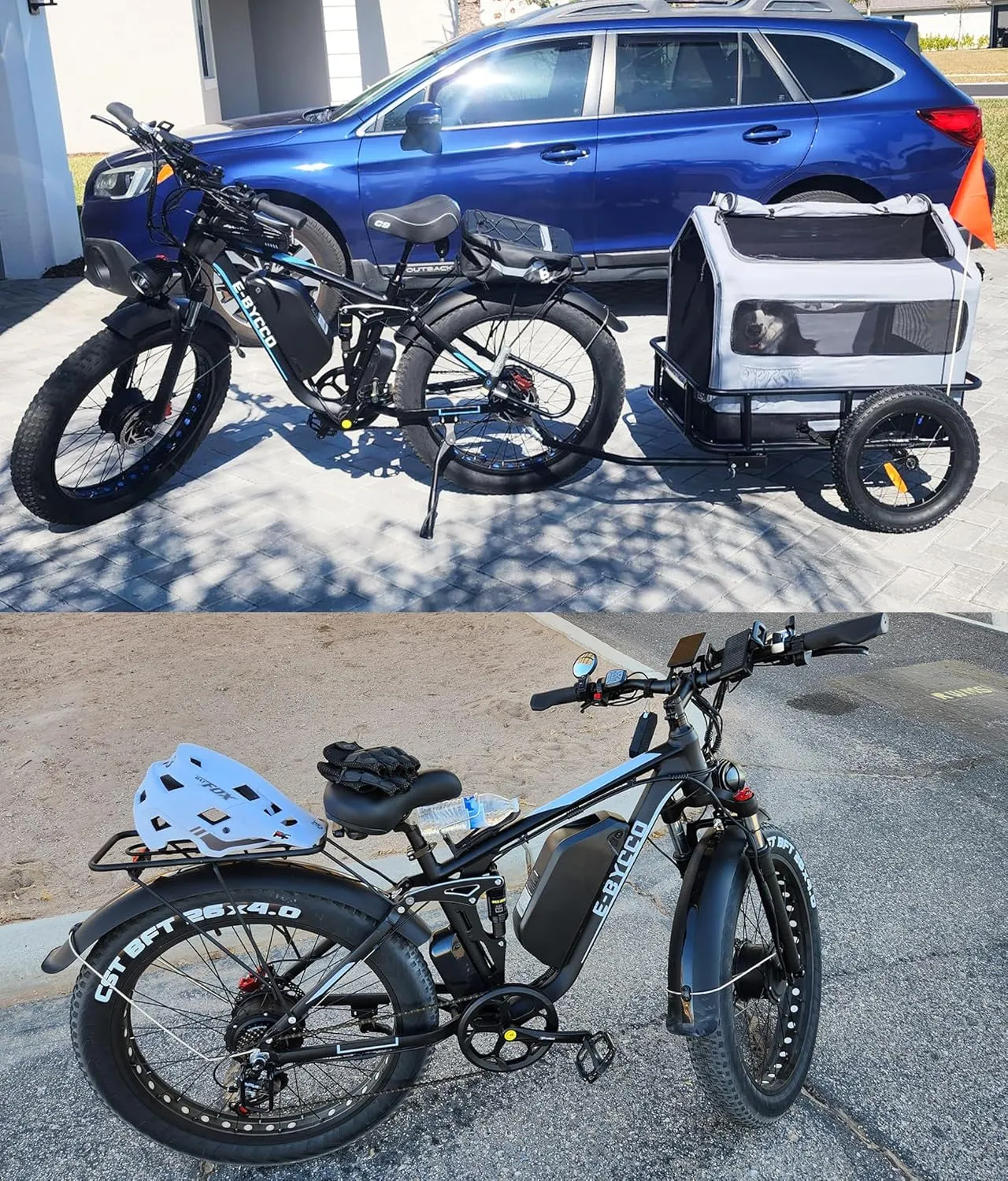 (24-EB7Pro White) 24" 5000W Dual Motor Electric Bike for Adults, 52V 32AH Battery, Max 40-45MPH &100Miles, Hydraulic Disc Brake, Fat Tire All Terrain Hunting E-Bike, Full Suspension, UL 2849