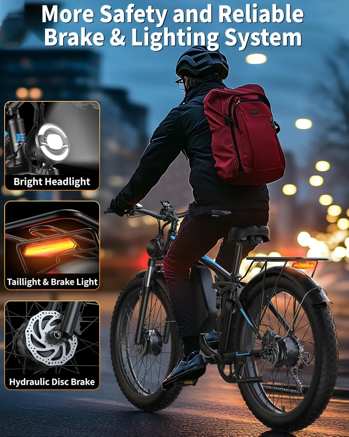 (24-EB7Pro White) 24" 5000W Dual Motor Electric Bike for Adults, 52V 32AH Battery, Max 40-45MPH &100Miles, Hydraulic Disc Brake, Fat Tire All Terrain Hunting E-Bike, Full Suspension, UL 2849