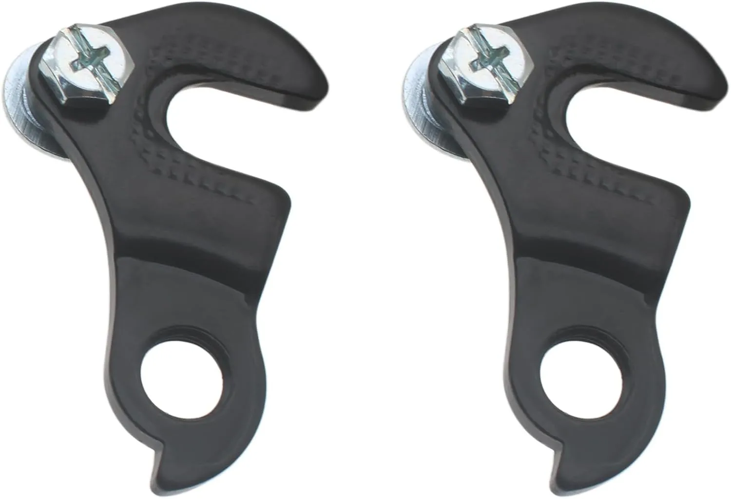 2PCS Rear Derailleur Hanger Plate Metal Tail Hook Converter Black Cycling Accessories for Mountain and Road Bikes Without Internal Hangers
