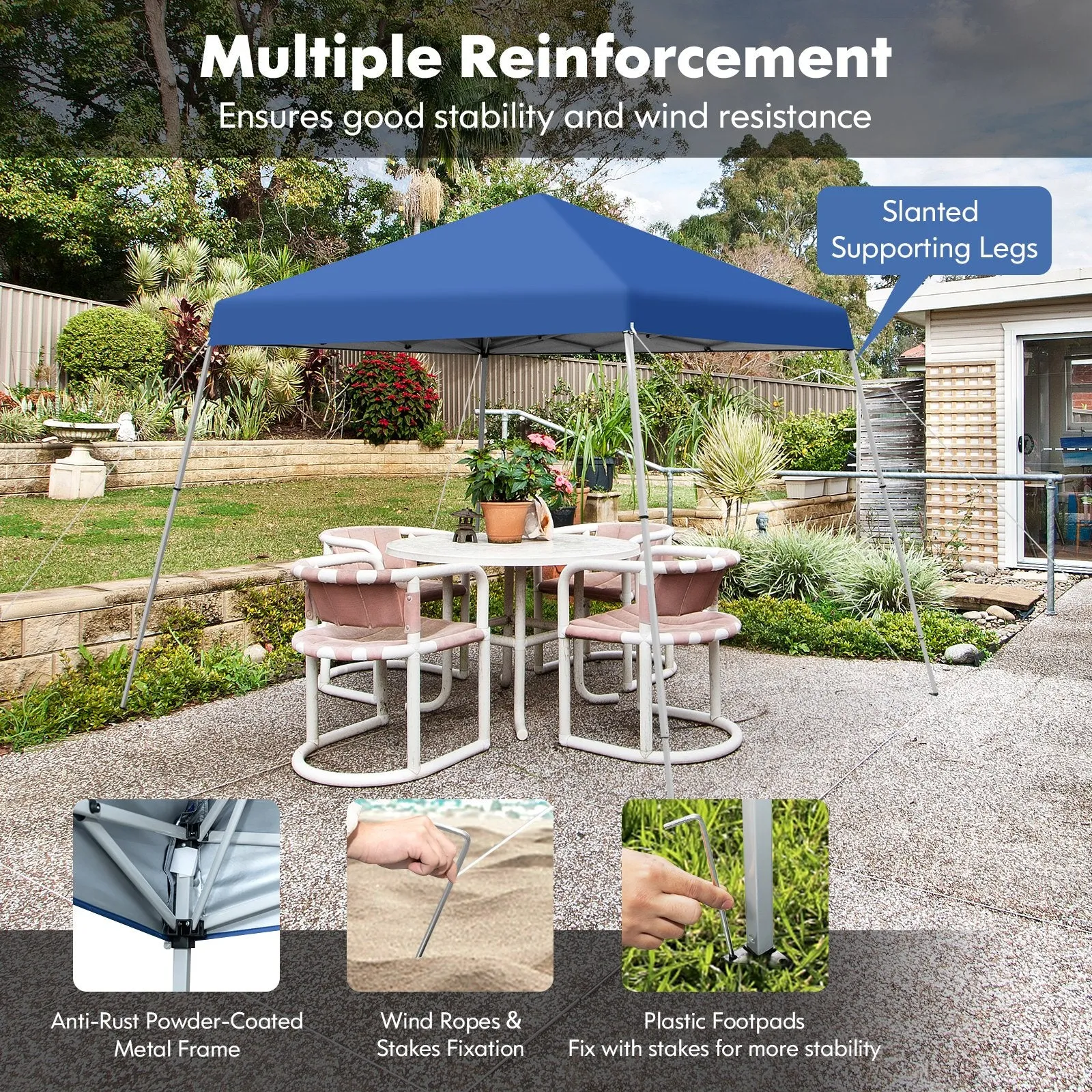 3 x 3M Pop-up Gazebo with Carrying Bag-Blue