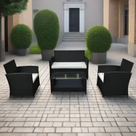 4 Pieces Outdoor Patio Rattan Chair