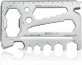 40-in-1 Credit Card Multitool  TSA Compliant EDC Tool Card, Slim Pocket Survival Wallet Tool(Silver, Single)