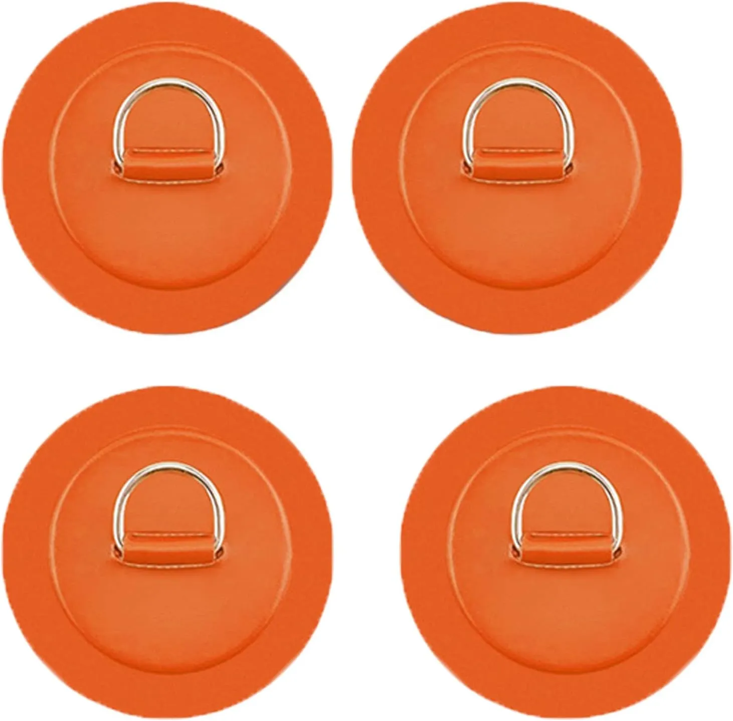 4pcs PVC D-Ring Patch Stainless Steel D Ring Patches for for Inflatable Boat Kayak Dinghy SUP Deck Stand up Paddleboard Rafting Accessories