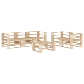 6 Piece Garden Pallets Lounge Set Wood