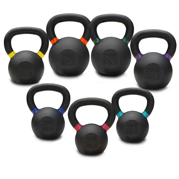 8KG TO 28KG PREMIUM POWDER COATED KETTLEBELLS SINGLE PACK