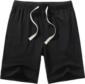 AMY COULEE Men's Casual Classic Shorts Athletic Cotton Sweat Shorts with Drawstring