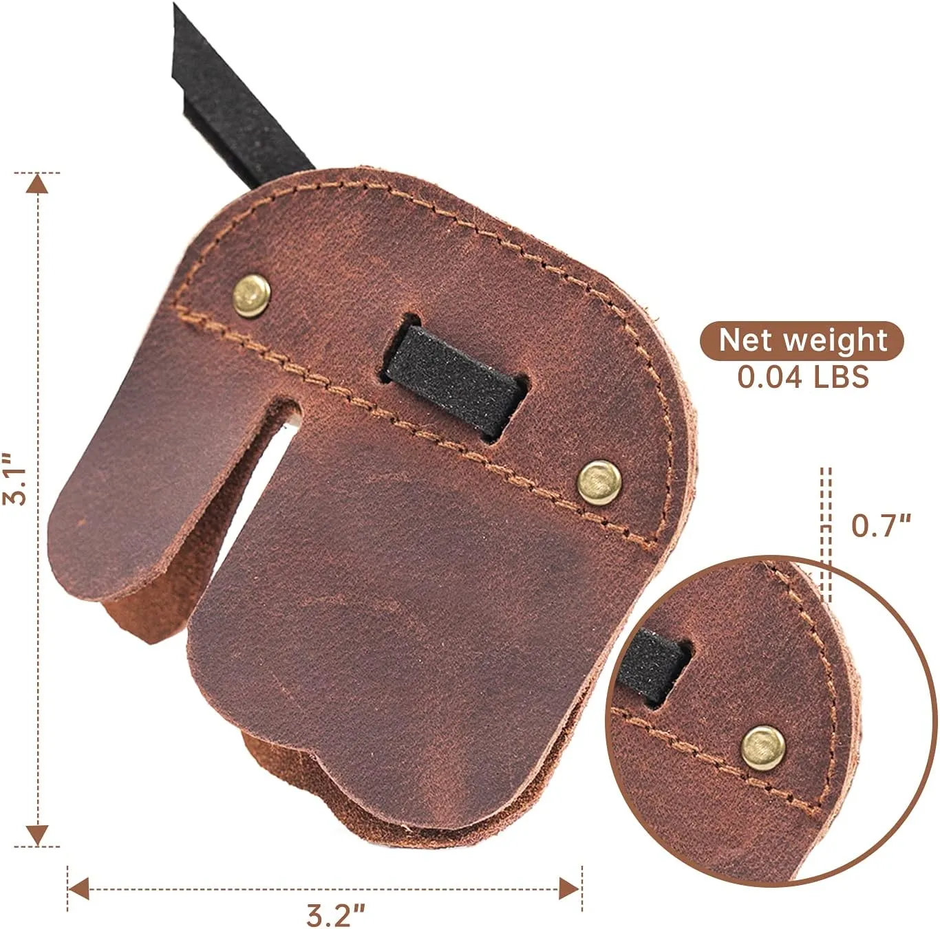 Archery Finger Tab-Cow Leather Fingers Protector for Recurve Bows Hunting Finger Protector Brown