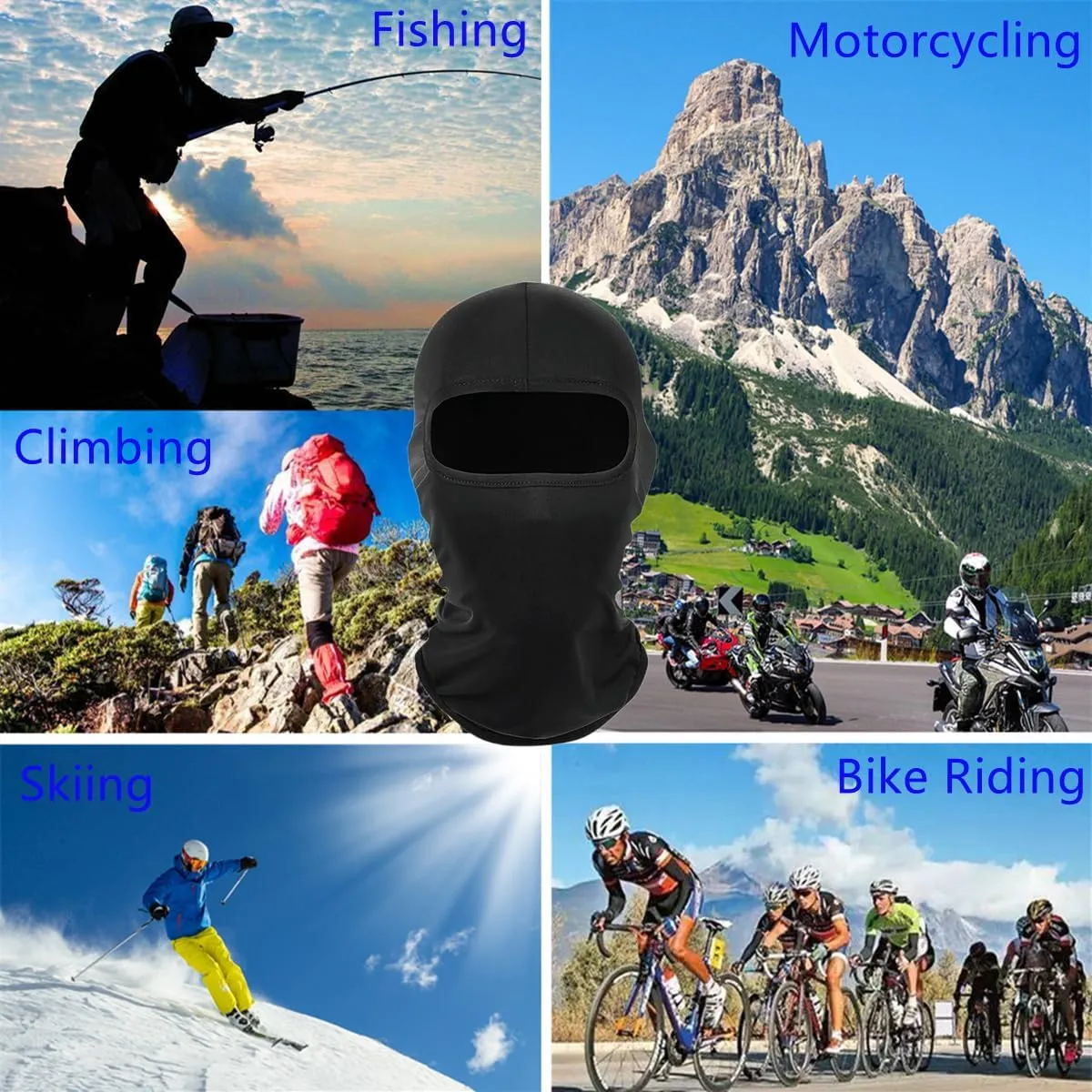 Balaclava Ski Mask Head Mask Full Face Mask Windproof Sun UV Protection Hood for Women Men