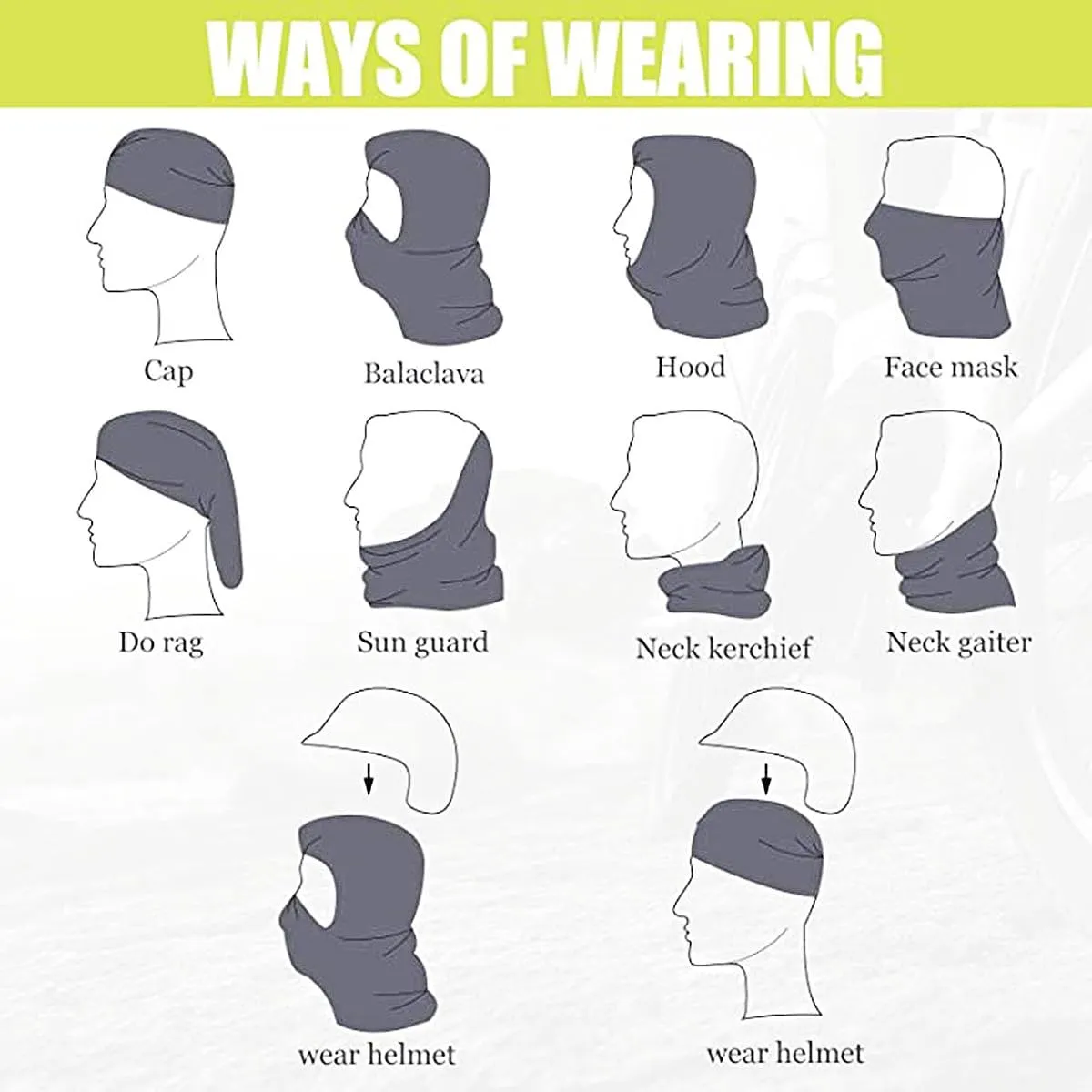 Balaclava Ski Mask Head Mask Full Face Mask Windproof Sun UV Protection Hood for Women Men