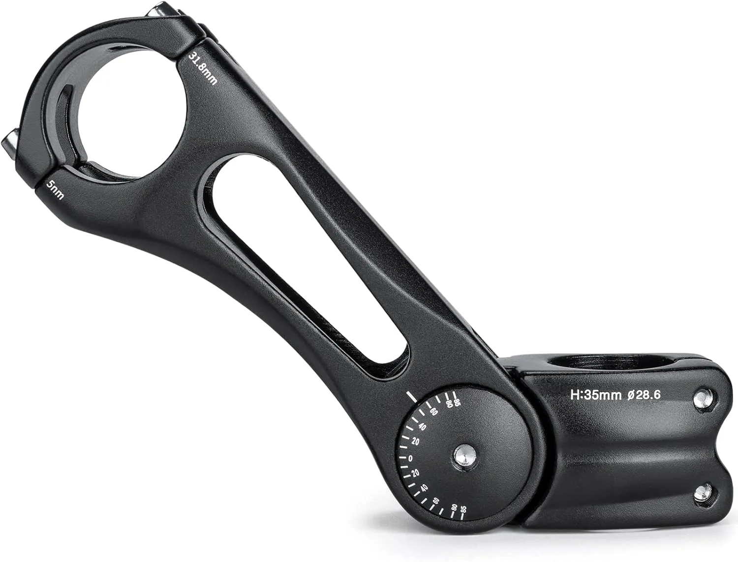 Bike Bicycle Stem - -75 ~   50 Degree Adjustable bike Stem- 90/110/145mm Bike Stem Riser For 31.8(1-1/4") Handlebars- Aluminum Alloy Mountain Bike Handlebar Riser Extender For Mountain Road City Bike