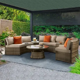 Boma Half Moon Sofa Set Brown