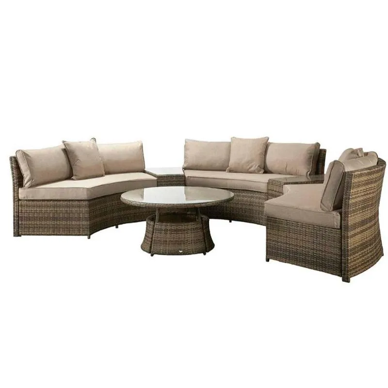 Boma Half Moon Sofa Set Brown