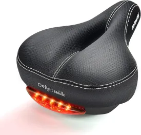 DAWAY Comfortable Men Women Bike Seat - Soft Memory Foam Padded Bicycle Seat, Bike Saddle Replacement with Wide Cushion for Peloton, Mountain & Exercise Bikes, Shock Absorbing, Waterproof, Universal