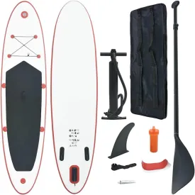 Enhance Stability with Inflatable Stand Up Paddle Board Set, Easy to Inflate, Durable Design for Recreational Paddling, Red and White