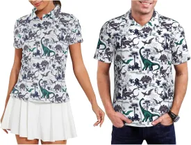 Funny Couple Golf Shirts,Matching Hawaiian Golf Shirt for Couple,Moisture Wicking Couple Polo Shirt for Men Women