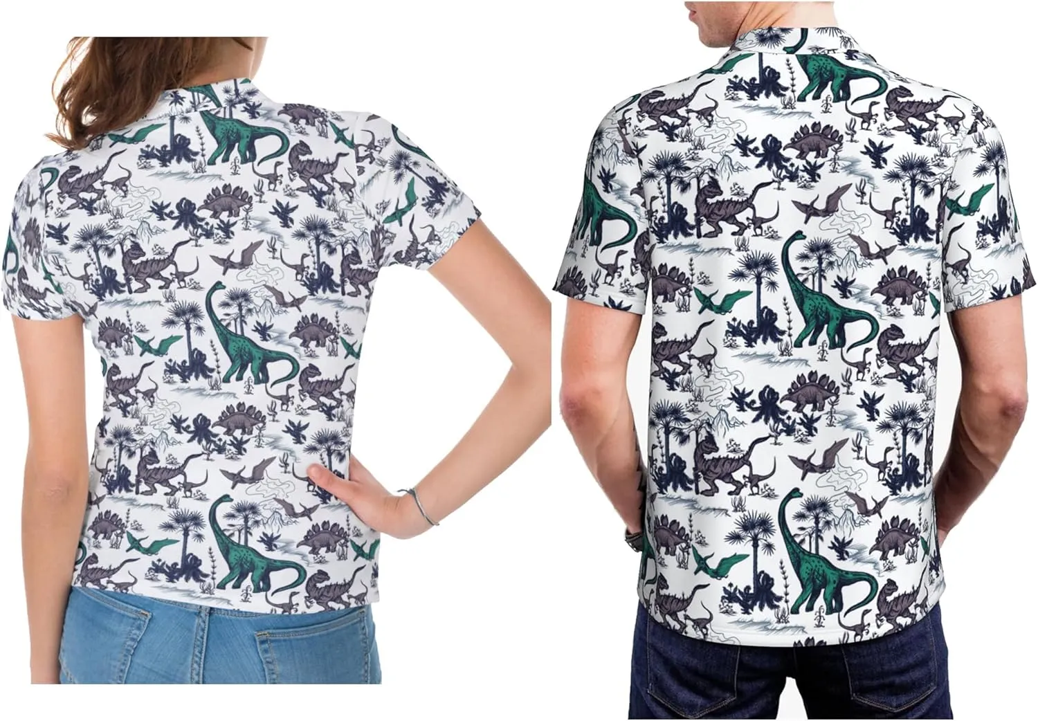 Funny Couple Golf Shirts,Matching Hawaiian Golf Shirt for Couple,Moisture Wicking Couple Polo Shirt for Men Women