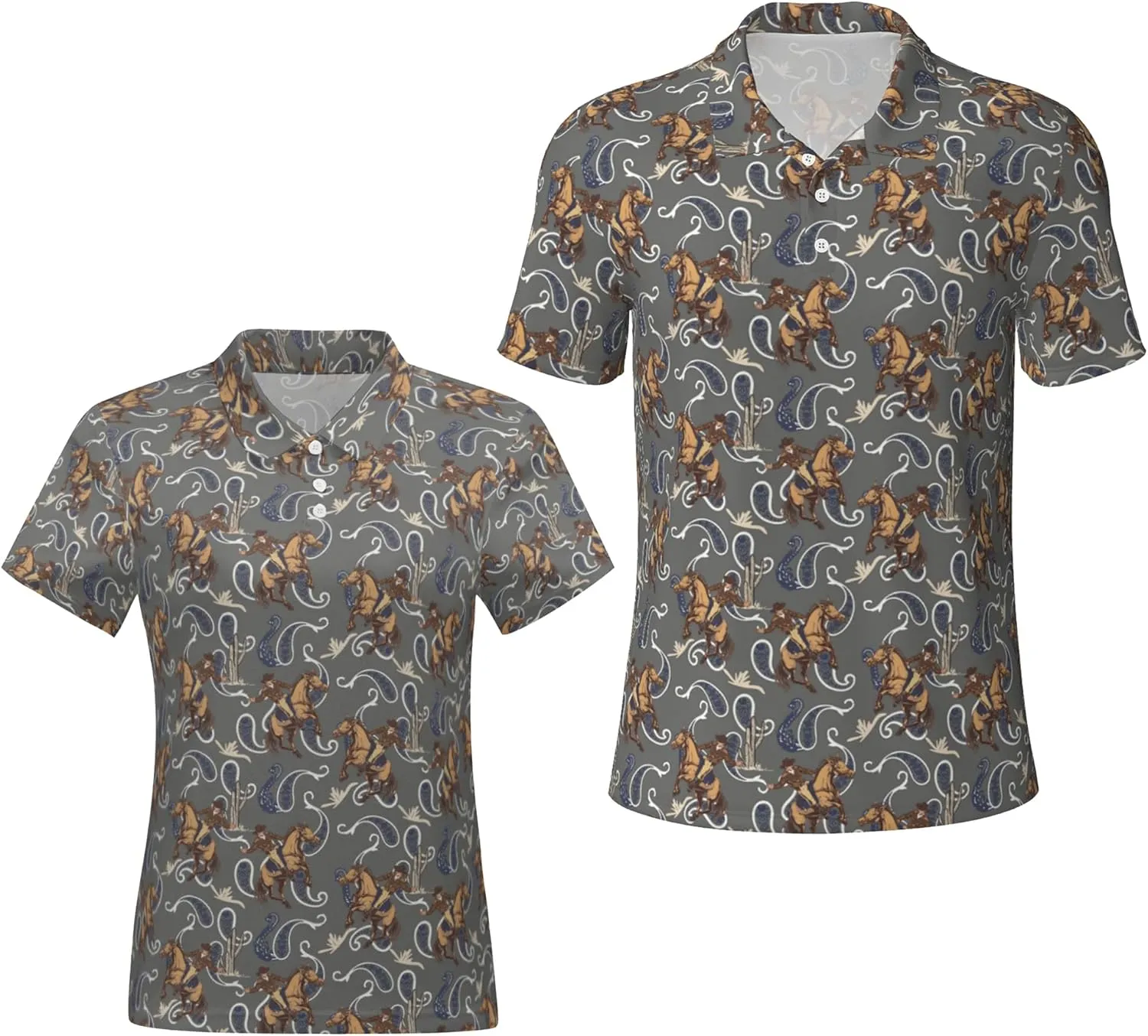 Funny Couple Golf Shirts,Matching Hawaiian Golf Shirt for Couple,Moisture Wicking Couple Polo Shirt for Men Women
