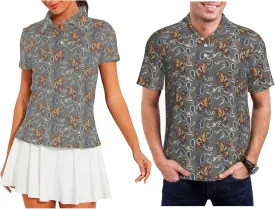 Funny Couple Golf Shirts,Matching Hawaiian Golf Shirt for Couple,Moisture Wicking Couple Polo Shirt for Men Women