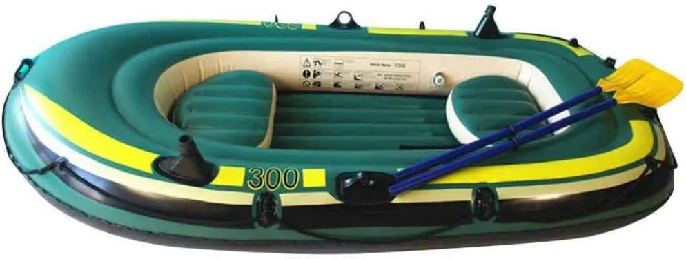 Inflatable Kayak,2/3-Person Inflatable Boat, Inflatable Kayak Canoe,for Outdoor Drifting Fishing Traveling,3-Person Boat