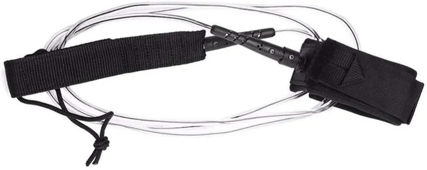 inflatable paddle boards 6FT 5.5mm Surfboard Leash Anti-lost TPU Double Swivels Straight Safe Rope Water Sports Surfboard Leash with Hook Loop Closure vacation must haves ( Color : Transparent Black )