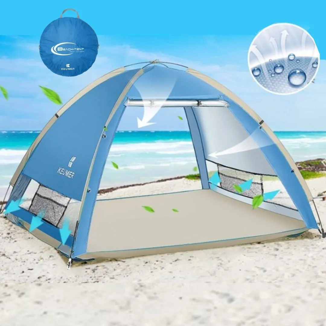 Instant Pop-Up Beach Tent - 4 Person Sun Shelter - UPF 50 