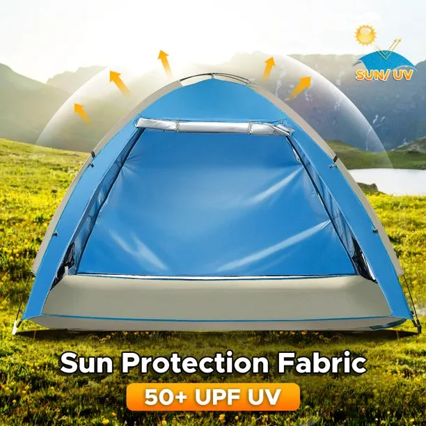 Instant Pop-Up Beach Tent - 4 Person Sun Shelter - UPF 50 