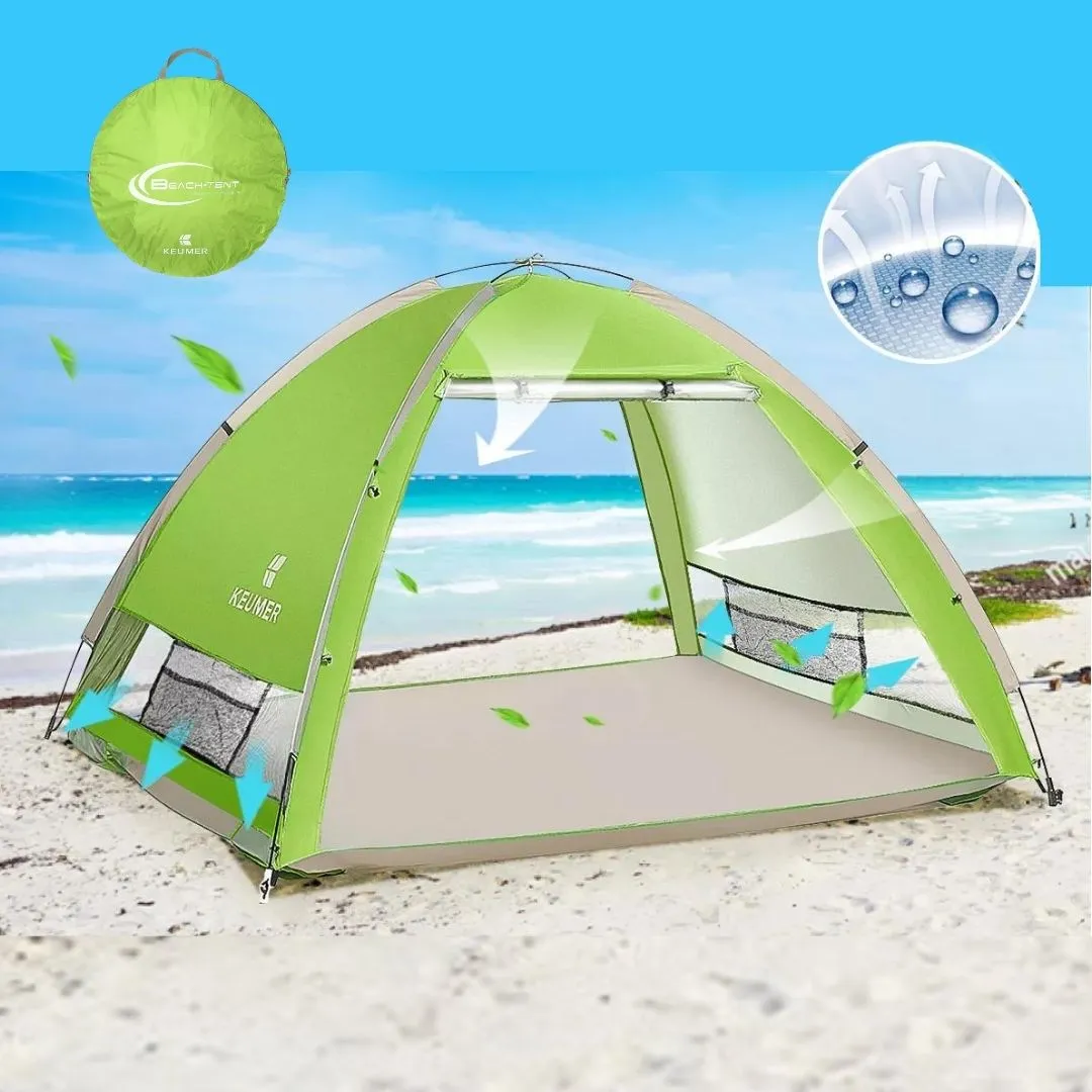 Instant Pop-Up Beach Tent - 4 Person Sun Shelter - UPF 50 