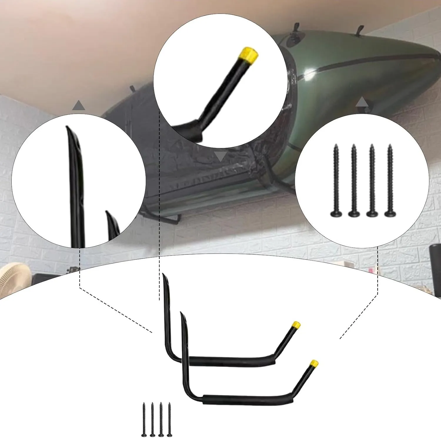 Kayak Storage Rack, Canoe Hanger Wall Mount Portable Garage Indoor Kayak Storage Hook for Canoe Home Paddleboard