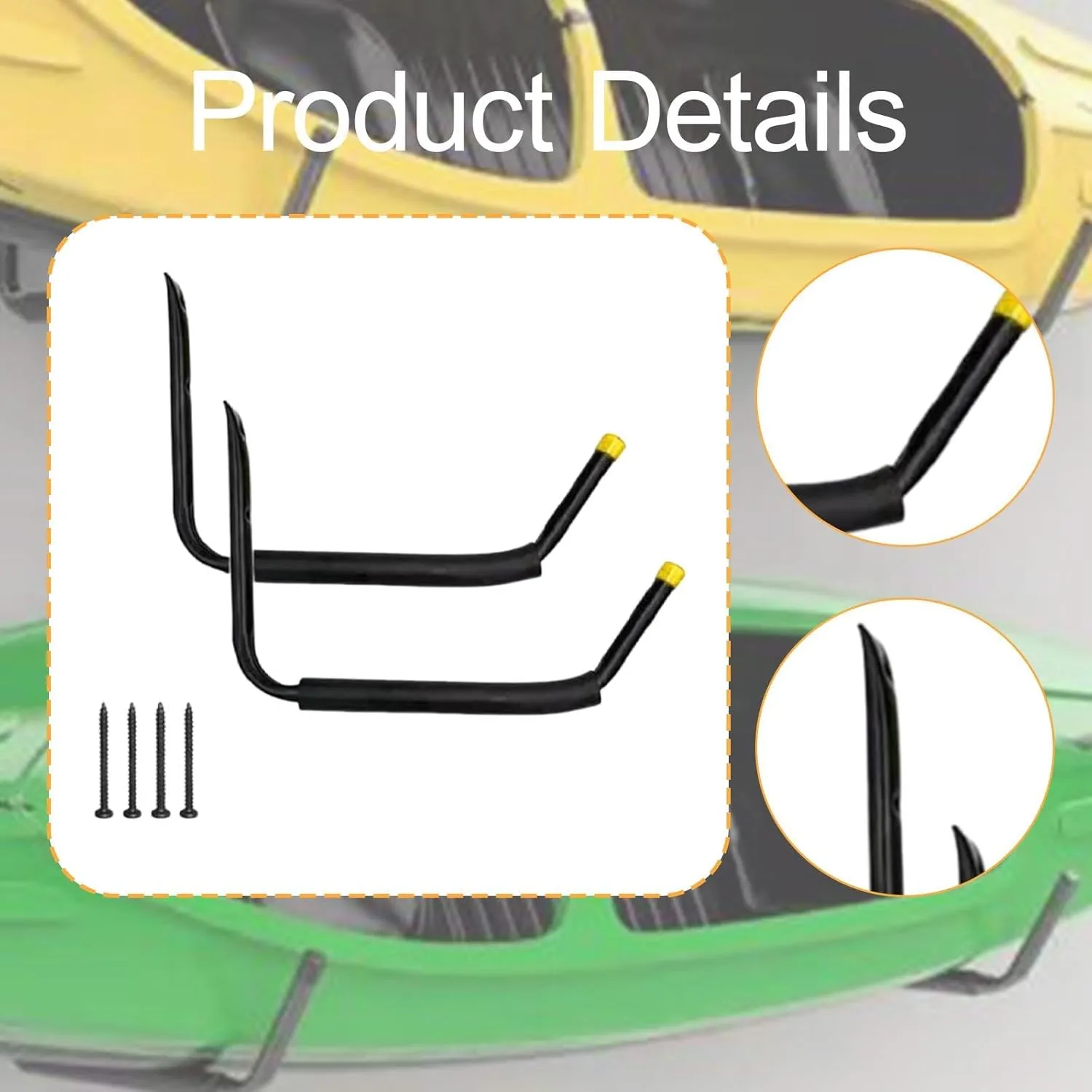 Kayak Storage Rack, Canoe Hanger Wall Mount Portable Garage Indoor Kayak Storage Hook for Canoe Home Paddleboard