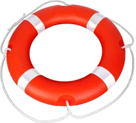 Life Ring for Boating Safety - 23" and 28" Boat Safety Throw Rings with Reflective Strip and Grab Lines (2 Color)