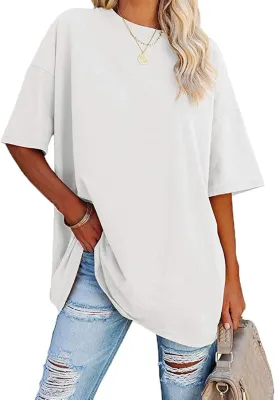 luwita Oversized T Shirts for Women Loose Fit Crewneck Short Sleeve Tops Summer Casual Blouse Y2K 2025 Basic Tees