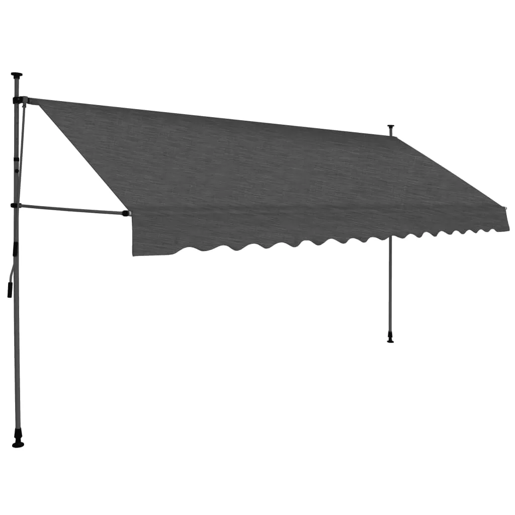 Manual Retractable Awning with LED 400 cm Anthracite