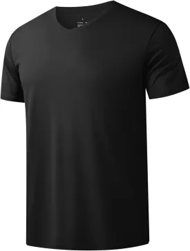 Men's T Shirts Quick Drying V-Neck Athletic Shirt Running Gym Workout Moisture Wicking T-Shirt for Casual