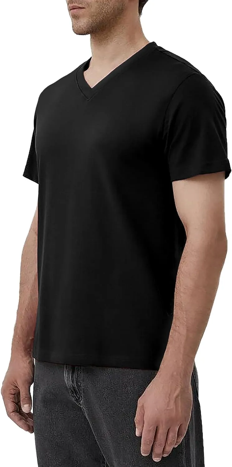 Men's T Shirts Quick Drying V-Neck Athletic Shirt Running Gym Workout Moisture Wicking T-Shirt for Casual
