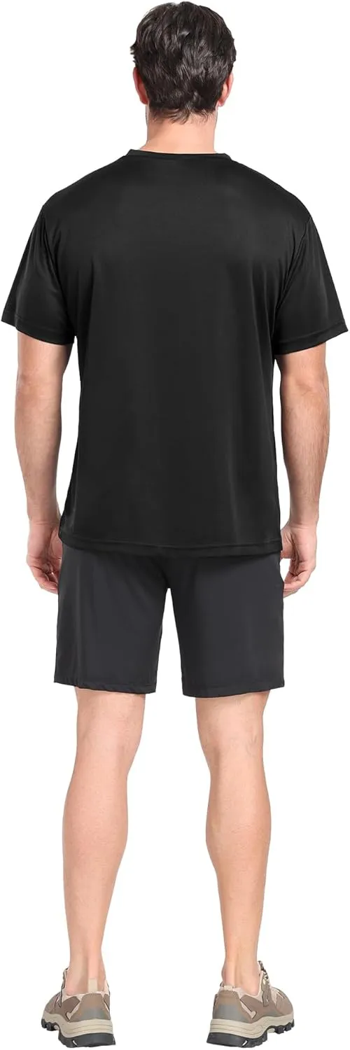Men's T Shirts Quick Drying V-Neck Athletic Shirt Running Gym Workout Moisture Wicking T-Shirt for Casual