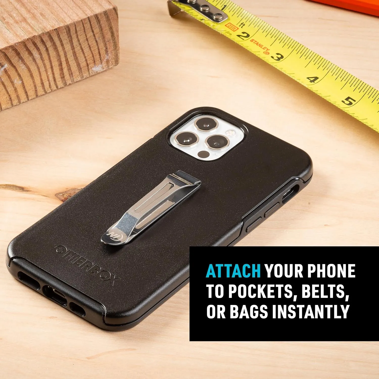 Nite Ize HipClip Universal Pocket Clip - Stainless Steel Adhesive Clip - Pocket Accessories for Cell Phone, Pocket Knife & More - Metal Cell Phone Belt Clip with Strong 3M VHB Adhesive