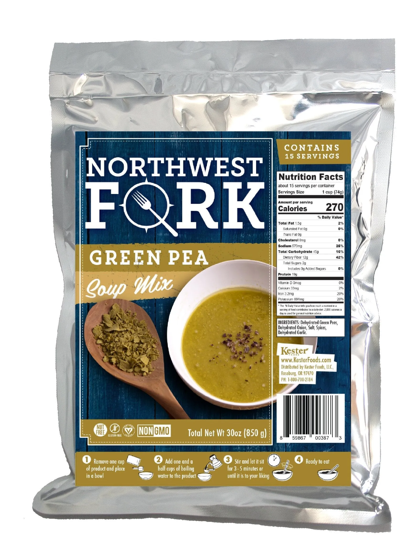 NorthWest Fork Gluten-Free 6 Month Emergency Food Supply (Kosher, Non-GMO, Vegan) - 10  Year Shelf Life - 6 x 90 Servings