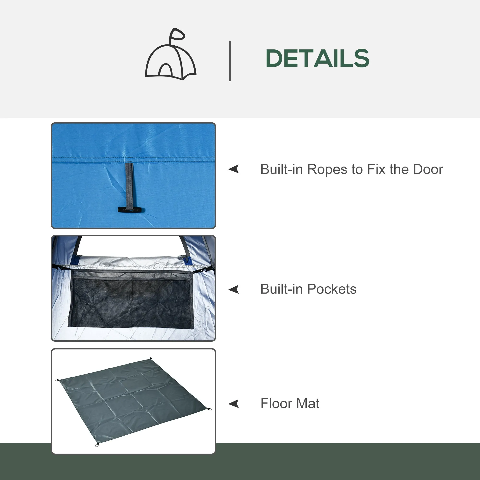 Outsunny Camping Shower Tent w/ Pop Up Design, Outdoor Dressing Changing Room