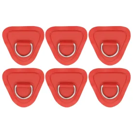 PATIKIL 3.5" Paddle Board D Rings, 6 Pcs Stainless Steel D-Ring PVC Patch Pad No Glue Include for Raft Kayak Inflatable Boat Surfboard, Red