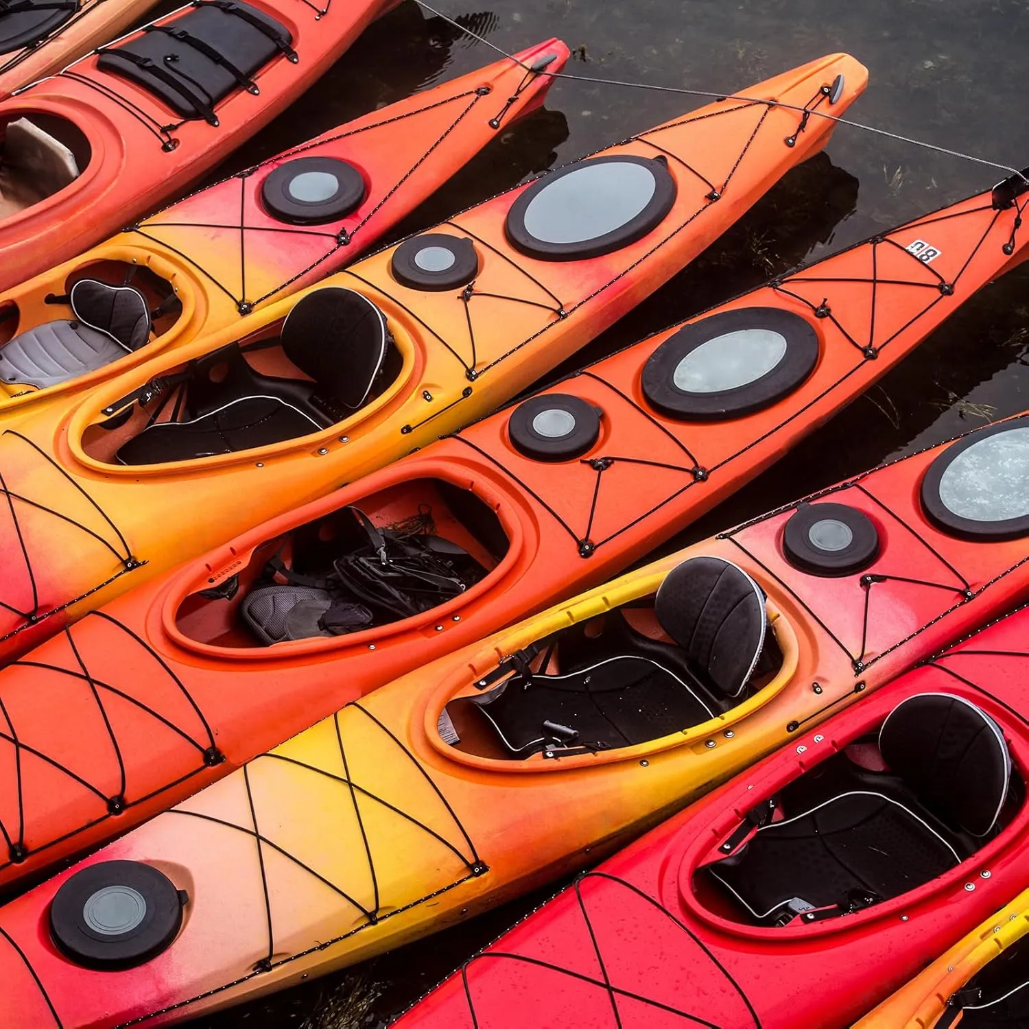 PATIKIL 3.5" Paddle Board D Rings, 6 Pcs Stainless Steel D-Ring PVC Patch Pad No Glue Include for Raft Kayak Inflatable Boat Surfboard, Red