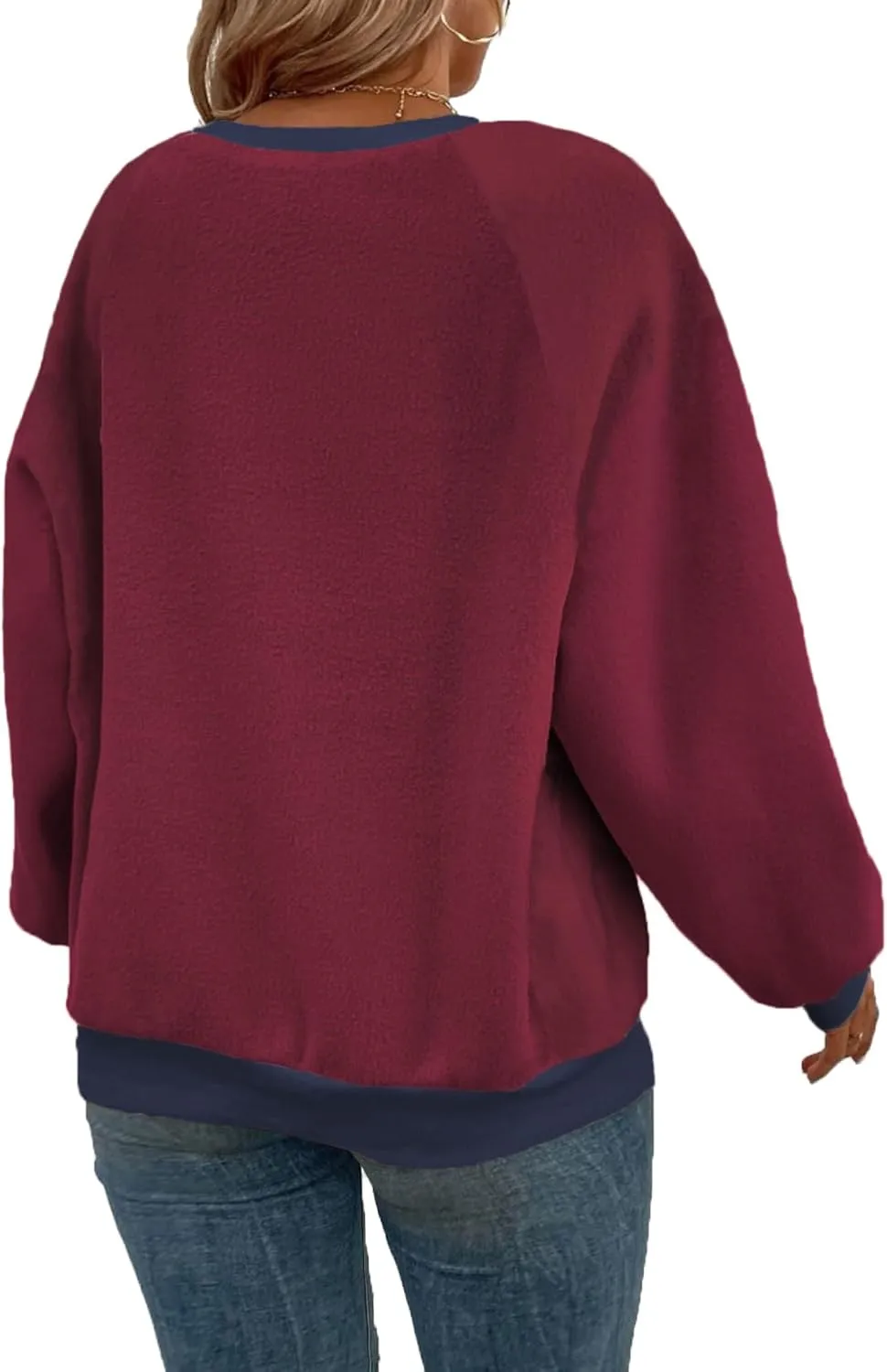 Plus Size Sweatshirts for Women Oversized Colorblock Pullover Tops 1X-5X