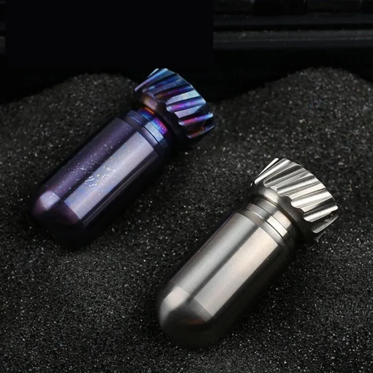 Portable Pure Titanium Mini Waterproof Warehouse Sealed Jar Pill Box, Color: Baked Blue