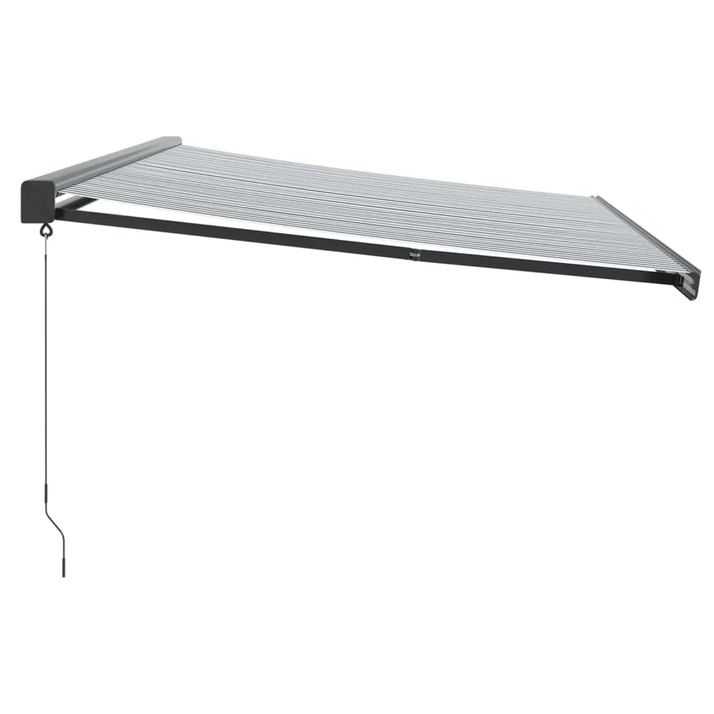 Retractable Awning Anthracite and White 5x3 m Fabric&Aluminium