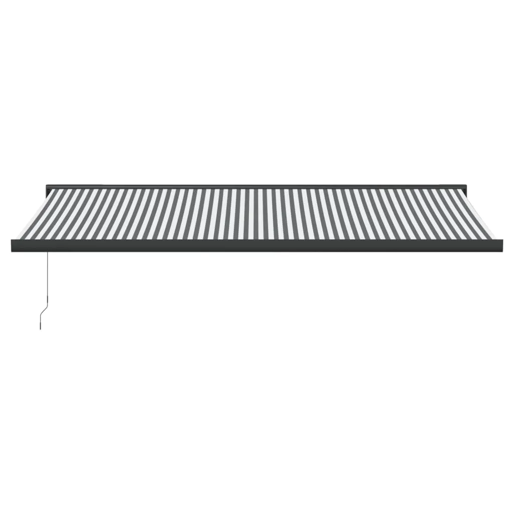 Retractable Awning Anthracite and White 5x3 m Fabric&Aluminium