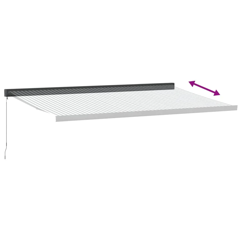 Retractable Awning Anthracite and White 5x3 m Fabric&Aluminium
