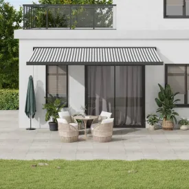 Retractable Awning Anthracite and White 5x3 m Fabric&Aluminium
