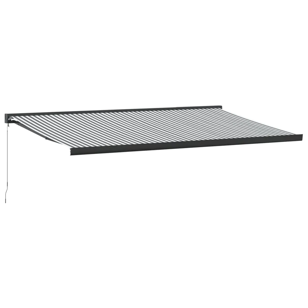 Retractable Awning Anthracite and White 5x3 m Fabric&Aluminium
