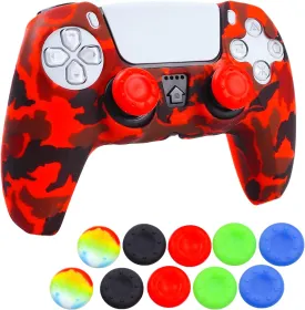 Silicone Skin for PS5, Anti-Slip Shell Cover Case with 10 Joystick Grips for PlayStation 5 Controller