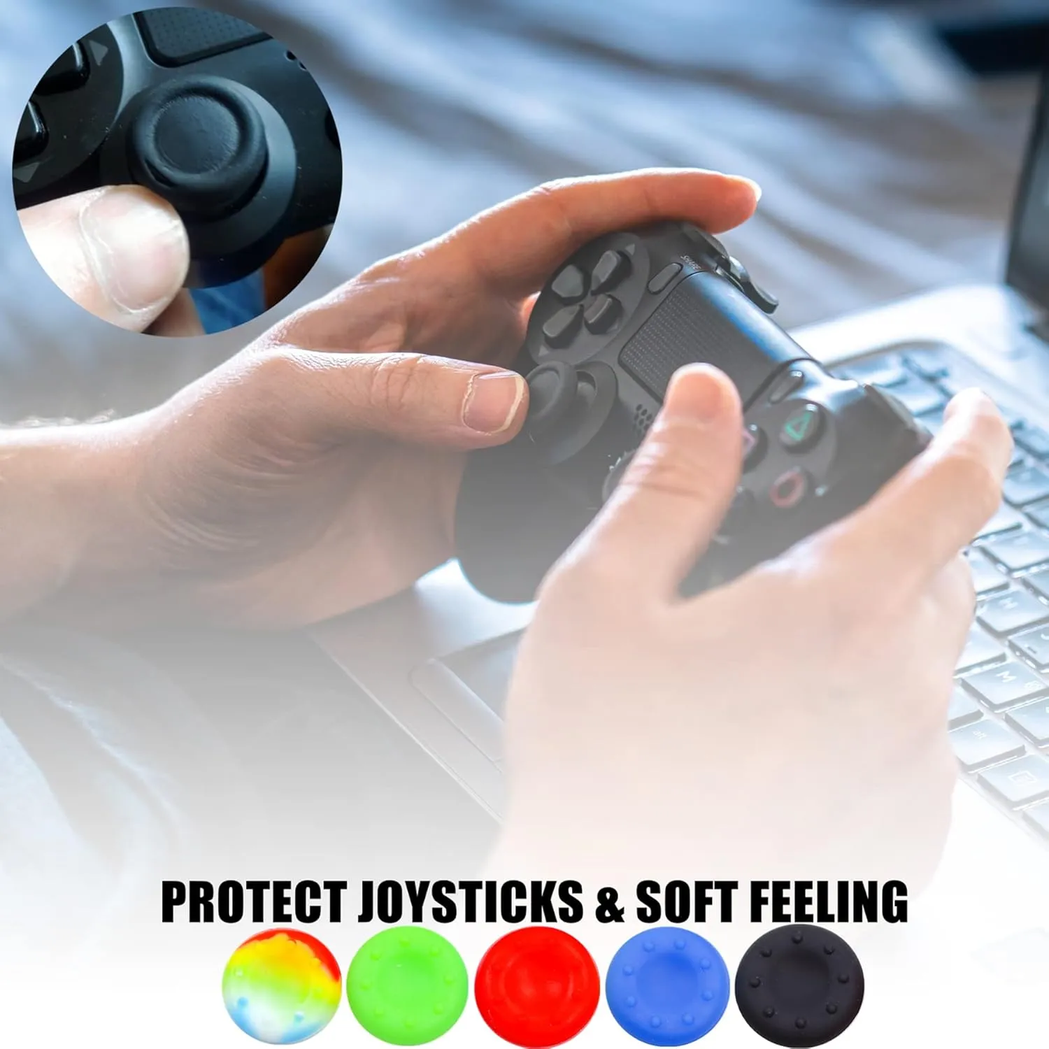 Silicone Skin for PS5, Anti-Slip Shell Cover Case with 10 Joystick Grips for PlayStation 5 Controller